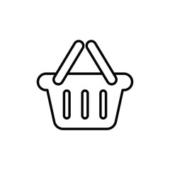 Shopping cart line icon. Simple outline style. Basket shop bag for online store. Vector design illustration isolated on white background. EPS 10.