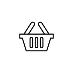 Shopping cart line icon. Simple outline style. Basket shop bag for online store. Vector design illustration isolated on white background. EPS 10.