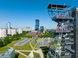 Aerial photo of modern city center of Katowice, Upper Silesia. Poland.