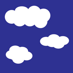white cloud illustration on blue background