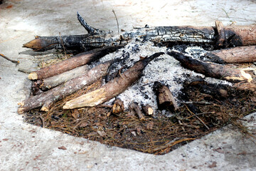 Bonfire that has been extinguished