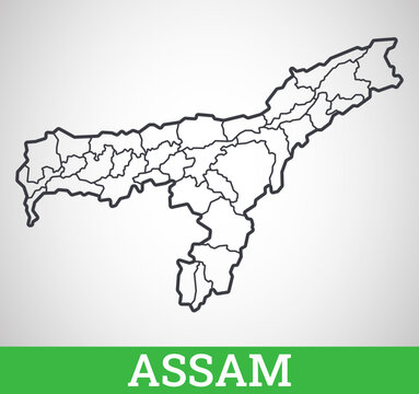 Assam india map hi-res stock photography and images - Alamy