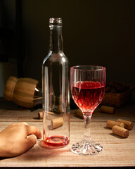 blurred photo of wine binge concept