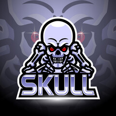 Skull esport logo mascot design