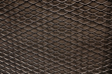 Black Metal Steel grating for wall background and texture. 