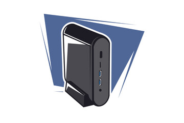simple Central Processing Unit (cpu) icon vector illustration. Vector PC CPU cabinet Illustration.
