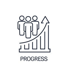 The growth of social opportunities. Vector linear icon isolated on white background.
