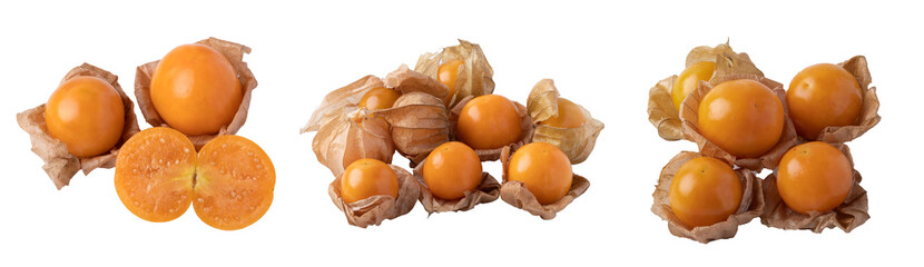 Cape Gooseberry set on white background