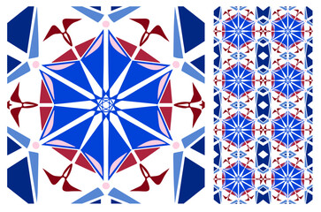 Ikat geometric folklore ornament for ceramics, wallpaper, textile, Floor tiles. Ethnic pattern. Border ornament. Arabic design, Navajo. Mexican motif, Aztec ornament.