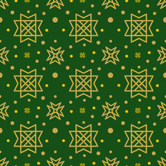 Fototapeta premium Geometric pattern design with tribal shape elements. Ideal for fabric design, wrapping paper, backdrop. Vector Illustration.