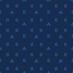 Geometric Seamless background. No. 8, Lucky number Pattern design. Blue color embroidered texture ideal for men shirt, male fashion, kid fashion, bag, Wallpaper, backdrop.