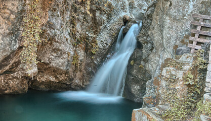 Waterfalls on the lake