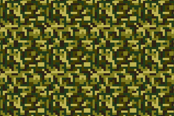 Military camouflage pattern. Abstract brushstrokes textured irregular striped camouflage. Digital clothing style masking camo print. Four colors forest texture.