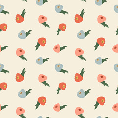 Abstract seamless pattern. Simple organic shapes