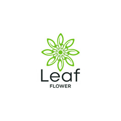 Geometric leaf logo design vector