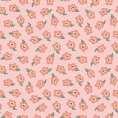 Seamless pattern with abstract shapes. Simple colored doodles