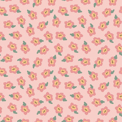 Seamless pattern with abstract shapes. Simple colored doodles