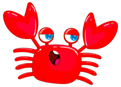 Red crab in cartoon design