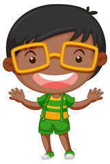 Obraz premium Nerdy boy cartoon character