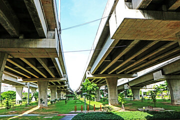 The concrete highway in the city of Thailand.