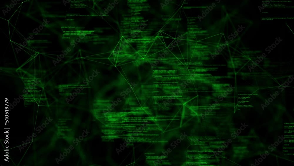 Wall mural Green Digital Code. High quality 4k footage