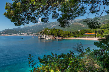 Fototapeta premium The picturesque coast of Montenegro and the Adriatic Sea on a summer day