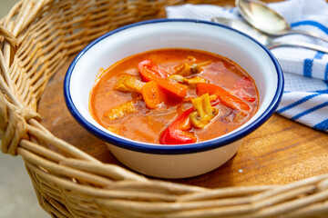 Kettle goulash is prepared over an open fire!