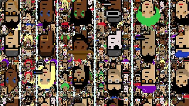 Crypto punks nft collection. High quality 4k footage