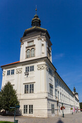 Fototapeta na wymiar White tower of the historic Jesuit college building in Kutna Hora, Czech Republic