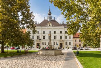 Historic town hall in the center of Valtice, Czech Republic