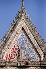 Traditional Thai style old stucco in Thai temple