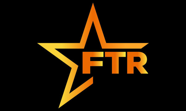 FTR golden luxury star icon three letter logo design vector template. royal logo | luxury logo | jewelry logo | premium logo | iconic logo | Victoria logo |
