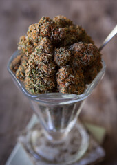 Cannabis buds dried, cured and trimmed 