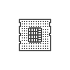 CPU socket line icon