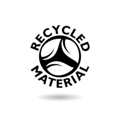 Recycling of materials logo with shadow