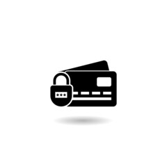 Payment security logo with shadow