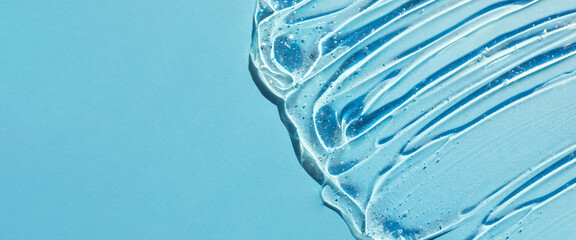 texture gel serum on blue background	
