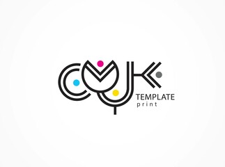 Cmyk logo lprint polygraphy theme lines