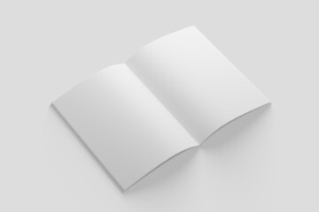 A4 A5 Magazine Brochure 3D Rendering White Blank Mockup