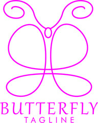Butterfly logo design using lines. Perfect for brands and companies
