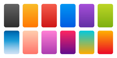 Colorful gradient set. Modern color with smooth blend collection.