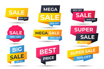 Sale labels banner tag set collection, special offer