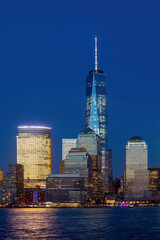 Manhattan city skyline cityscape of New York from New Jersey