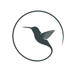 Hummingbird logo. Isolated hummingbird on white background © oleg7799
