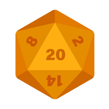 D20 Icosahedron Dice Vector Illustration Mtg Rpg Dice Logo Icon Clipart	
