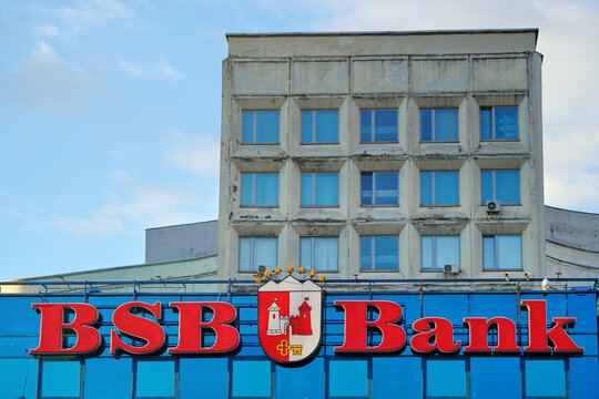 Minsk, Belarus. Jun 2022. BSB bank sign and logo on building facade. BSB Bank shareholders: JSC Swiss Investment Century; JSC Alpin Professional Investment; JSC BSB Bank.