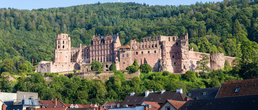 Panorama of Heidelburg Palace (Heidelberger Schloss).