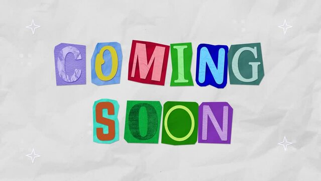 Animation Coming Soon Ransom note paper cut motion graphic stop motion