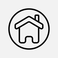 Home page icon in line style about user interface, use for website mobile app presentation