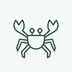 Crab line geometric icon. Seafood  logo for craft food packaging or restaurant design. Vector illustration
